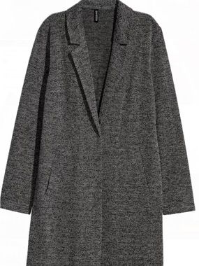 H&M Gray Textured Weave Lightweight Coat / Blazer-Style